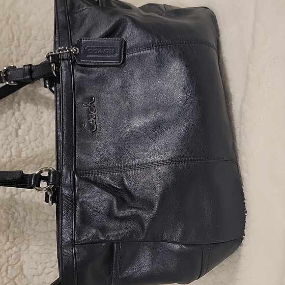 (J8) Coach Gallery Blue Smooth Leather Shoulder Bag - Picture 4 of 12